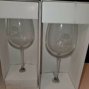 Stella Artois Cidre Etched 16 ounce Chalice Wine Glass for Cider Lot of 2